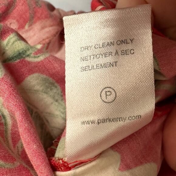 PARKER XS Penn Off-the-Shoulder Floral-Print Blouse, Red, Designer, Smocked - Picture 9 of 9